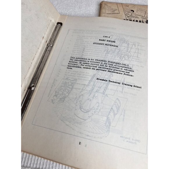 1970s General Electric CF6-6 Basic Engine Systems Student Notebooks Manuals - Picture 4 of 12